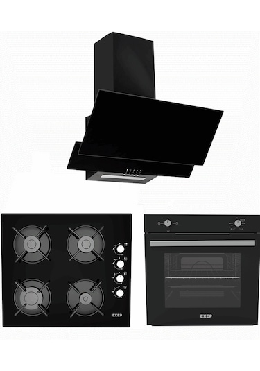 Exep Line EF-200 - EO-320 - ED-401 Siyah Ankastre Set