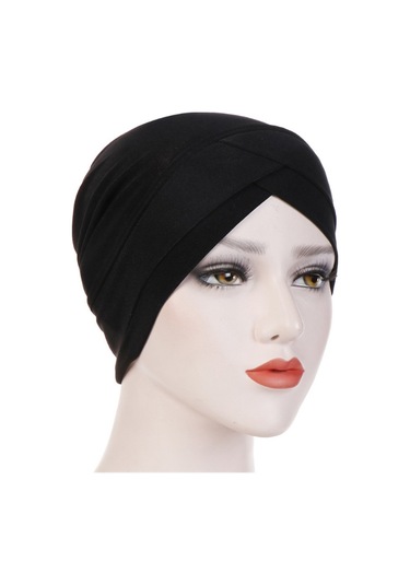 Yystore Dişi Hijab Muslim Hat Elastic Fabric Baz Bone Hsd6742 Siyah