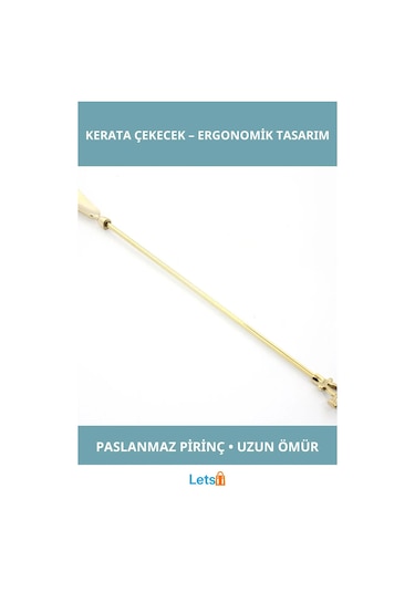 Letsii Ergonomik Uzun Saplı Pirinç Kerata Çekecek