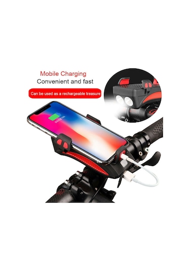 3 'ü 1 Usb Bisiklet Far Led Bisiklet Telefon Tutucu