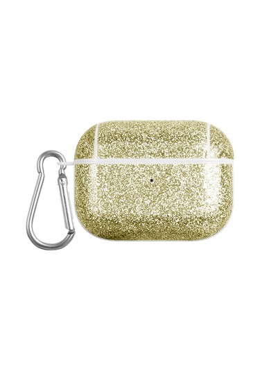 Airpods Uyumlu Pro Glitter Toz Cilt Dokusu İçin Pc Tws Kulaklık Kılıfı Altın