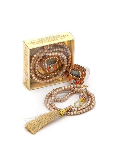 Taşlı Zikirmatik - İnci Tesbihli Set 10 Adet