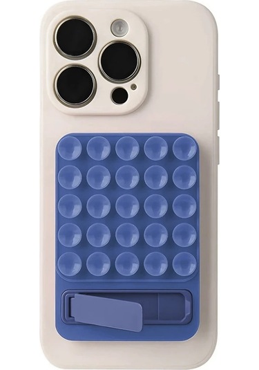 Goldenqian Cep Telefonu Tutucu İphone 16 15 14 Pro/max Xiaomi Masaüstü Katlanır Etiket Braketi Çok Fonksiyonlu Vantuz Ayna Standı Blue Blue