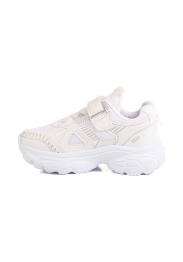 Beyaz Cırtlı Fileli Kız Çocuk Spor Ayakkabı 1500 P Beyaz