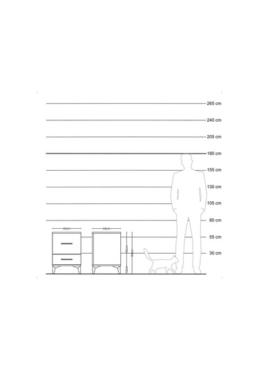 Hyperion Komodin 2 Çekmeceli 44x44x64 Çam-çam Atlas Çam