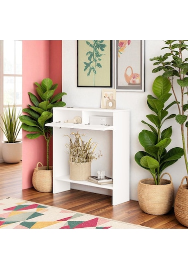 Robin Home Queen Dresuar Hol Antre 80 Cm 2 Kapaklı Beyaz Beyaz