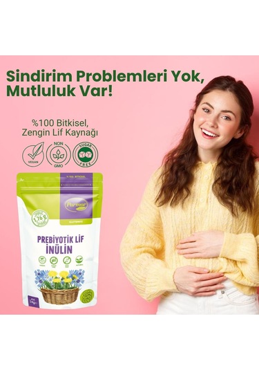 Parmor İnülin Prebiyotik Lif - Hindibağ 1 Kg Ambalaj Inulın