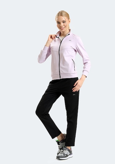 Slazenger RICHMAL Kadın Fermuarlı Dik Yaka Cepli Lila Eşofman Takımı