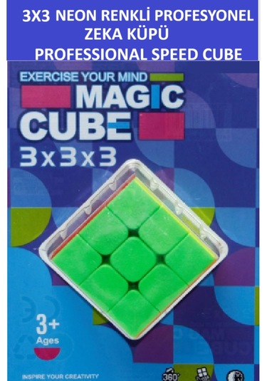 3x3 Profesyonel Kutulu Neon Speed Cube Zeka Sabır Küpü