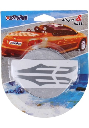 Cbtx 12MM 9.8M Kendinden Yapışkanlı Dekoratif Araç Şerit Bant Hattı Gri