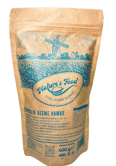 Kesme Hamur 400gr - Tam Buğday Unu, Süt, Yumurta, Tuz.