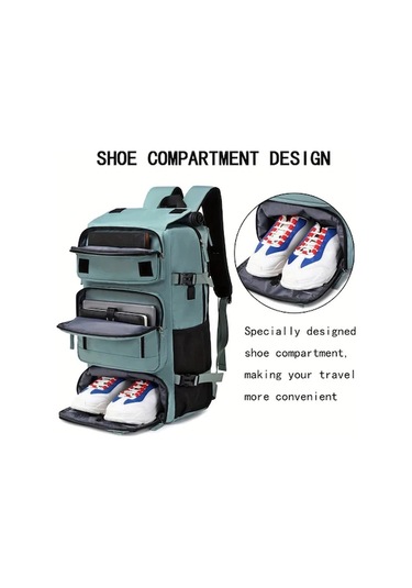 Pazly 50 Litre Siyah Unisex Seyahat Kamp Sirta Cantasi Ayakkabı, Usb Şarj, Ayarlanabilir Omuz Askısı, Genis Kapasiteli, Bolmeli, Polyester Siyah