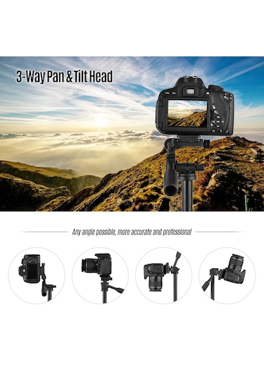 Ht-t02 Profesyonel Tripod 154 Cm Yatay Kullanım Çok Fonksiyonlu