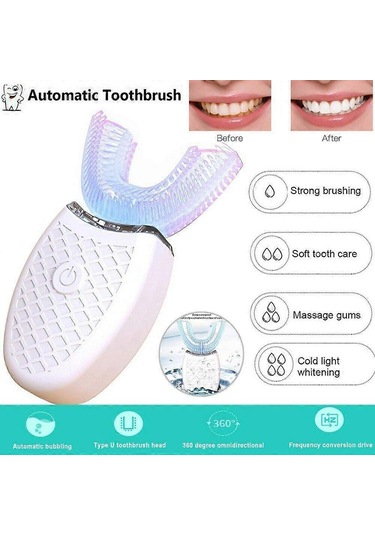 Diş Fırçası Diş Beyazlatma Nano Işık Kablosuz Otomatik 360 Elektrikli Sonic Diş Fırçası