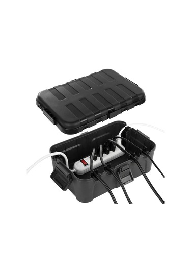 Fochsia Siyah Outdoor Uzun Şarj Kablosu Priz Koruma Kutusu Uzatma Kablosu