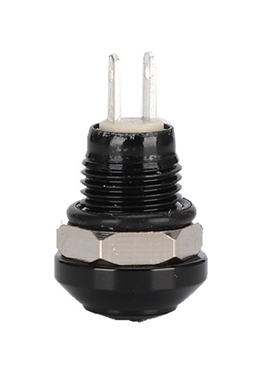 Kosona 8mm Mini Otomobil Butonu - 24v 1a Su Geçirmez Ip65 - Zink-alüminyum - Siyah - Anlık Tetikleyici