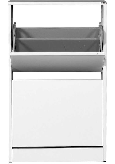 Flat Duo 2 Katlı Ayakkabılık Dolabı - Beyaz