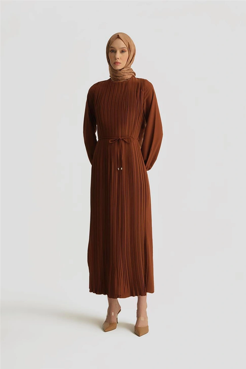 Armine Elbise Ortd9435-1 Acı Kahve Kahverengi