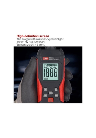 Fortunelane Ta650a Akıllı Gürültü Ölçer - 30-130db Testeri, Ev Ve İş İçin Ses Seviyesi Detektörü, Siyah-kırmızı 1 Adet 1 ADET