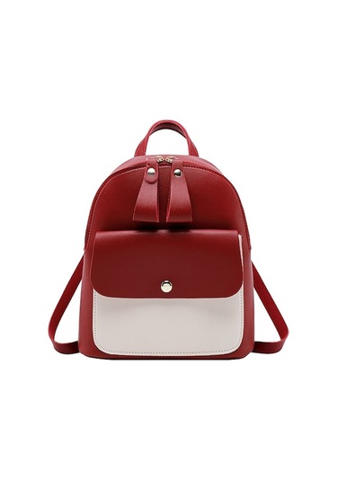 Kadın Günlük Çift Çekme Çapraz Askı Sırt Çantası Kırmızı Rw Kırmızı