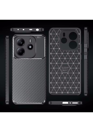 Xiaomi Redmi Note 14 Kılıf Kamera Korumalı Deri Görünümlü Kapak