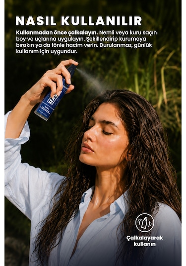 Bade Natural Deniz Tuzu Işıltılı Şekillendirici Saç Spreyi 200 Ml