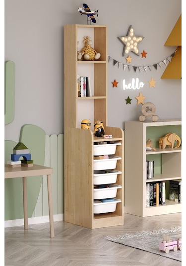 5 Sepetli 3 Raflı Dolap Çok Amaçlı Dolap Oyuncak Dolabı Derya Safir Meşe Açık Kahverengi 5 Sepetli 3 Raflı Dolap Çok Amaçlı Dolap Oyuncak Dolabı Derya Safir Meşe Açık Kahverengi