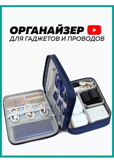 Unagi Kablolar Ve Şarj Cihazları İçin Saklama Organizer Çanta 243191781 Mavi