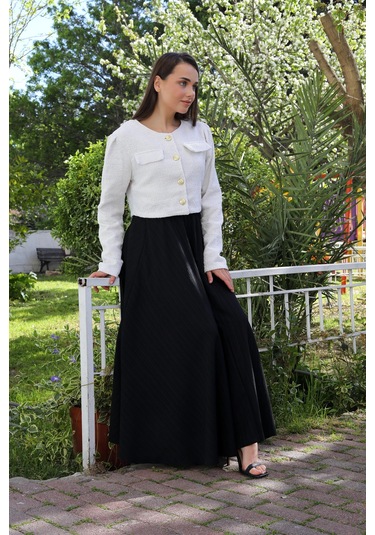 Beli Lastikli Süper Kloş Etek Siyah