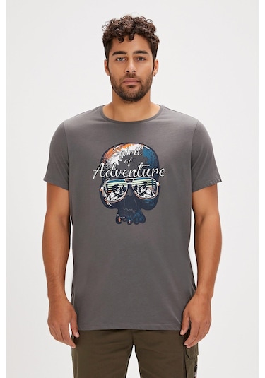 Bad Bear Bean Erkek Tişört-5595 Asphalt Antrasit