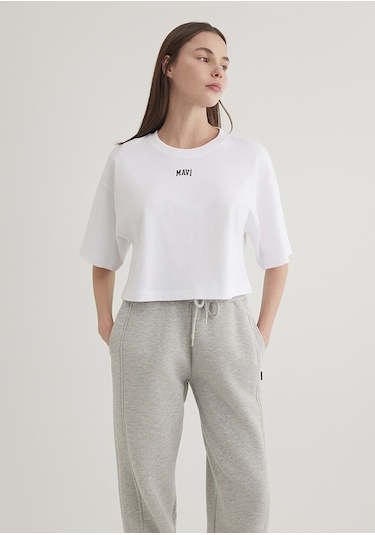 Mavi - Mavi Logo Baskılı Beyaz Tişört 1611585-620 Beyaz