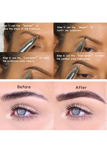 Yifomall 4 Ü 1 Arada Kaş Kalemi: Suya Dayanıklı, Doğal Görünüm, Vurgulama Ve Şekillendirme, Makyaj Aracı