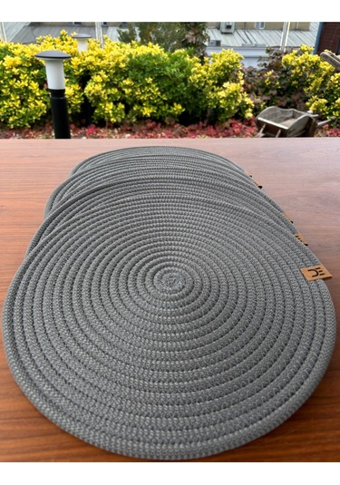 6 Lı Yuvarlak Supla Takımı Kolay Temizlenebilir, Modern Sofralar İçin Gri