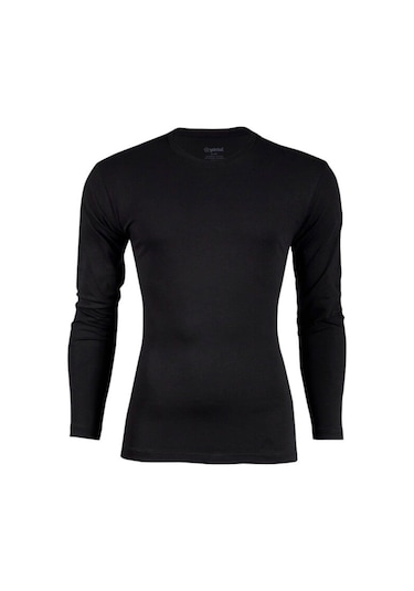 Yıldız Erkek Modal Uzun Kol Sıfır Yaka Body T-shirt Atlet - 385-386 Siyah