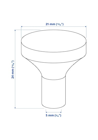 Ikea Bagganäs Topuz 21 Mm, 2 Adet Gümüş