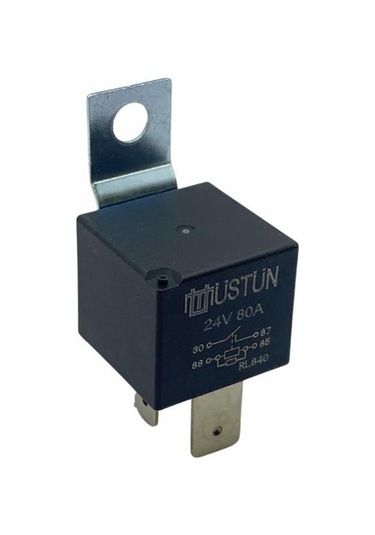 24v Röle 4 Uçlu 80 A 2 Uç Küçük / 2 Uç Büyük 6.3 Mm / 9.5 Mm 30-85-86-87 Dirençli