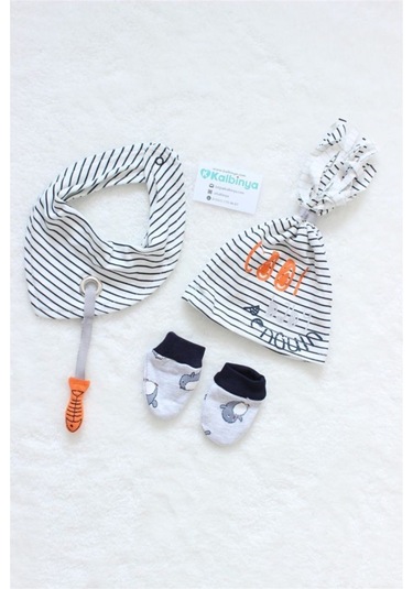 Cool Baby Penguin Yenidoğan 5'li Takım Gri Açık Bej