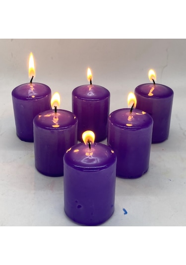 MİSSİ 6LI MOR MUM SETİ(4X6 CM)