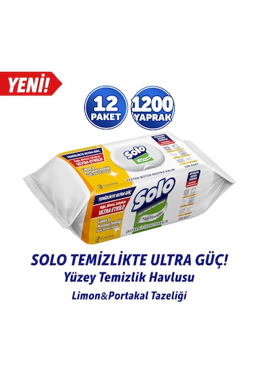 Solo Limon&portakal Tazeliği Yüzey Temizlik Havlusu 12'li
