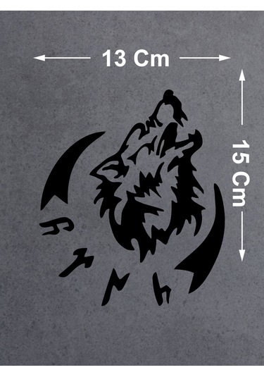 Kurt Ve Göktürkçe Türk Yazısı Gökbörü Sticker - Araba Oto Motosiklet Karavan Pickup Sticker 00758 15x13 Cm