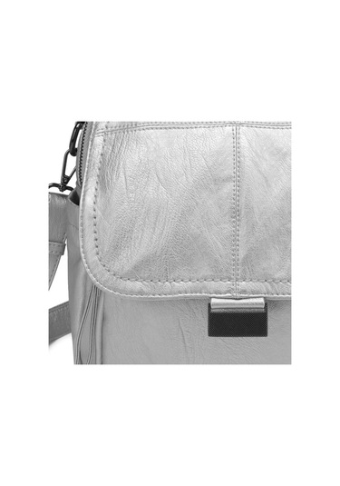 Yıkama Deri Sırt Askılı Kadın Çantası 21-k Barcelona 1908 Platin