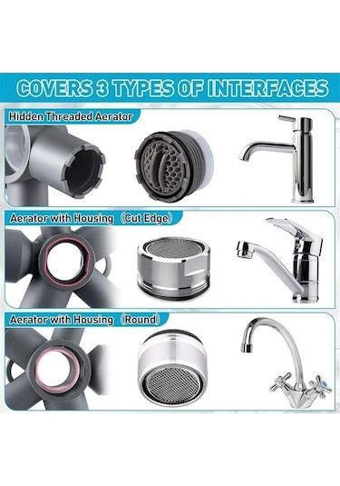 Tongxida 10 Renk Bosphorus Musluk Havalandırıcı Çıkarma Anahtarı Aleti Siyah Gri Çok Renkli