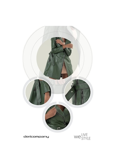 Rosana Yeşil Deri Mont 211611 001