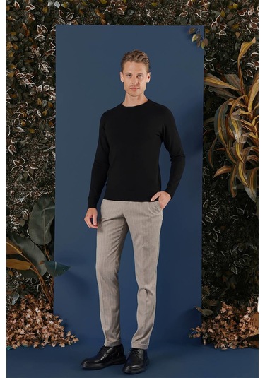 Tr 858 Slim Fit Siyah Klasik Triko Siyah