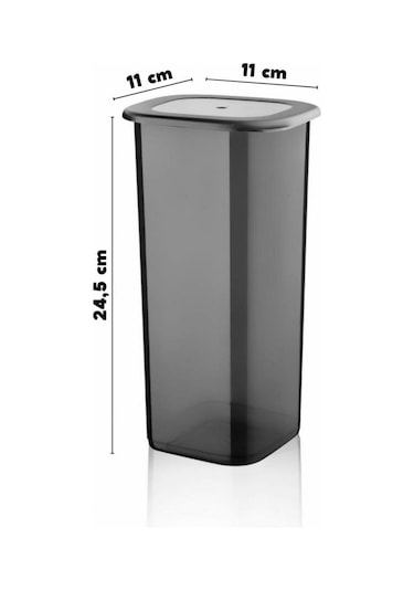 Nandy Home Etiketli 12 Adet 1750 Ml Ekonomik Kırılmaz Antrasit Saklama Kabı Antrasit