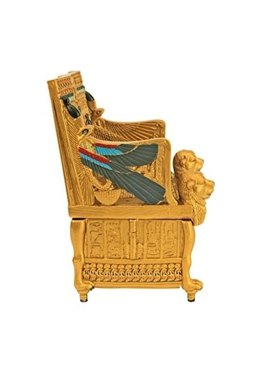 Toscano Mısır Dekorlu Takı Kutusu - King Tut Golden Thron Jewelry Box - Mısır Heykelleri