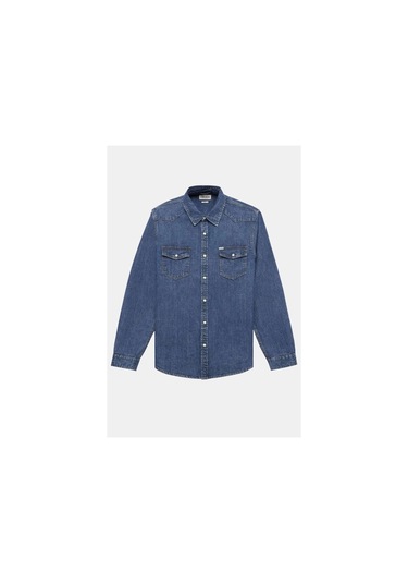 Guess Erkek Mavi Slim Uzun Kol Denim Gömlek Mavi