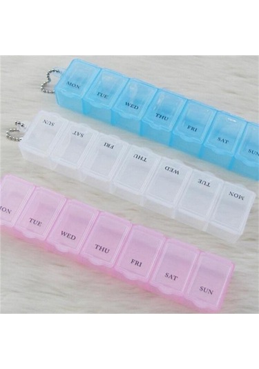 Pembe 7 Gün Haftalık Hap İlaç Kutusu Tutucu Saklama Kabı Vaka Sağlık Hap Kutuları