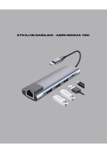 4k Hdmı Çıkışlı, Gigabit Ethernet'li Usb C Çoklu Port Hub Najmaddin