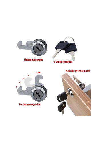 Canex Mandallı Çekmece Kilidi Nikel 20 Mm
